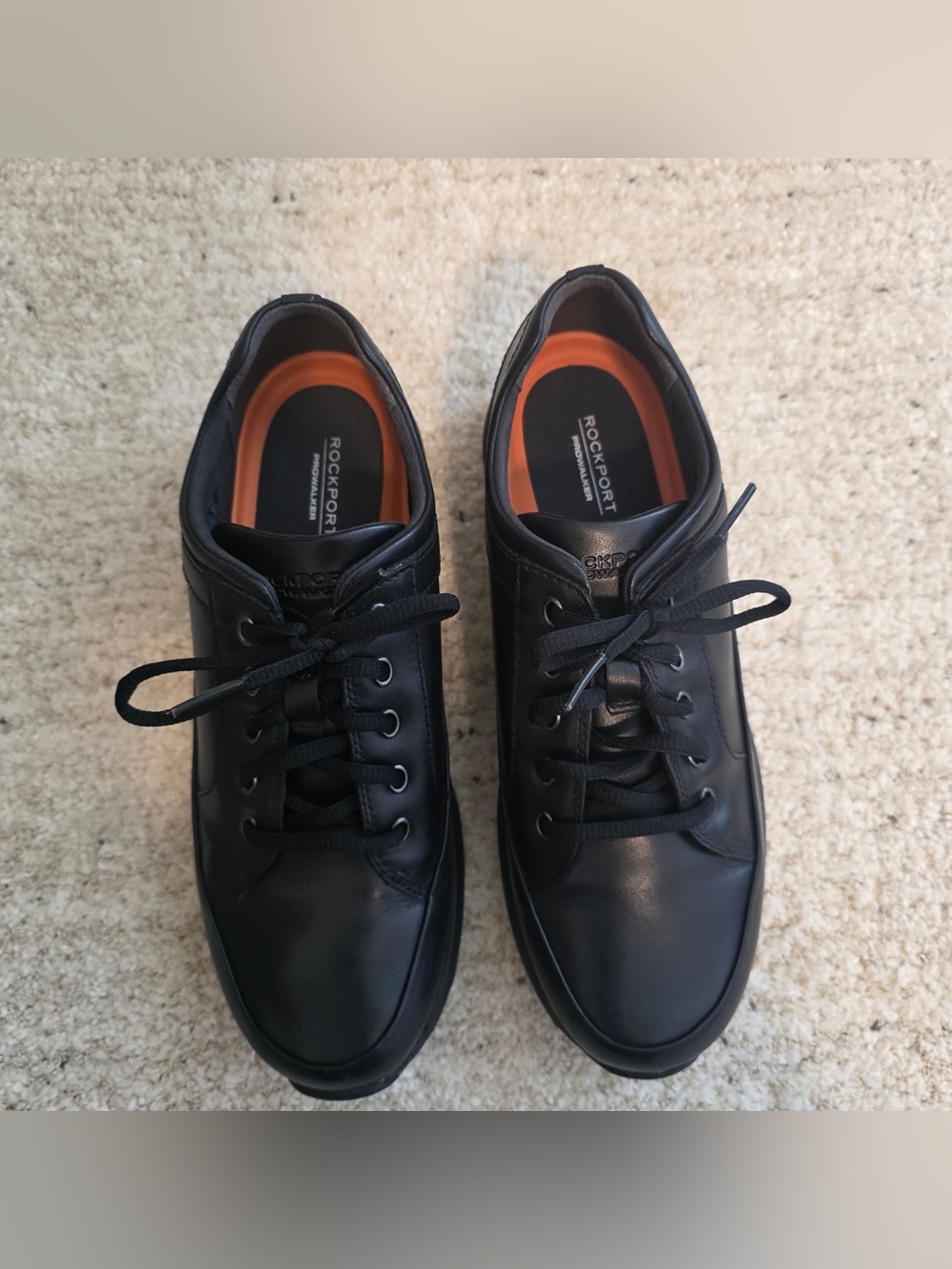 Rockport women’s Black Leather Lace-Up Sneakers